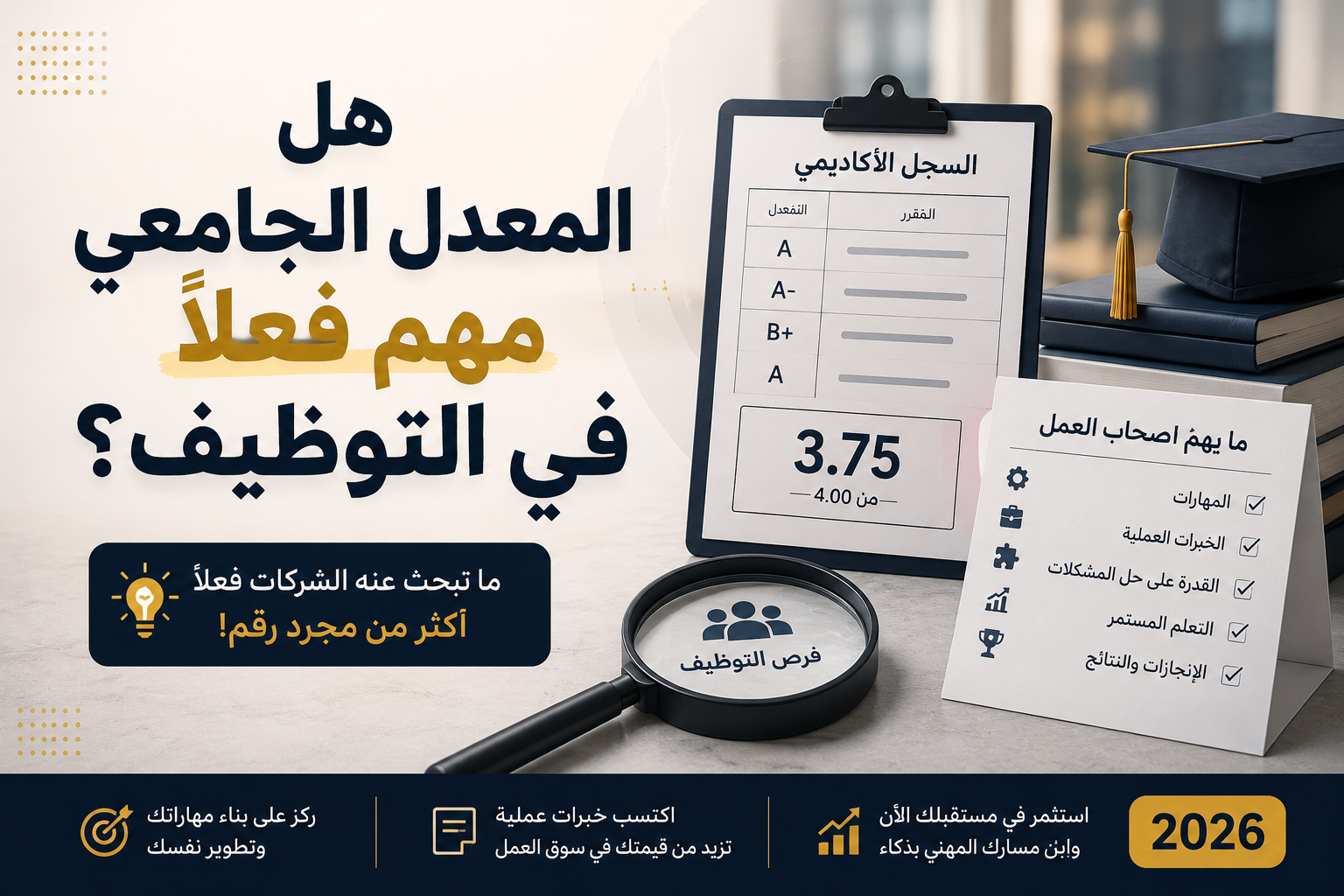 هل المعدل الجامعي مهم فعلًا في التوظيف؟