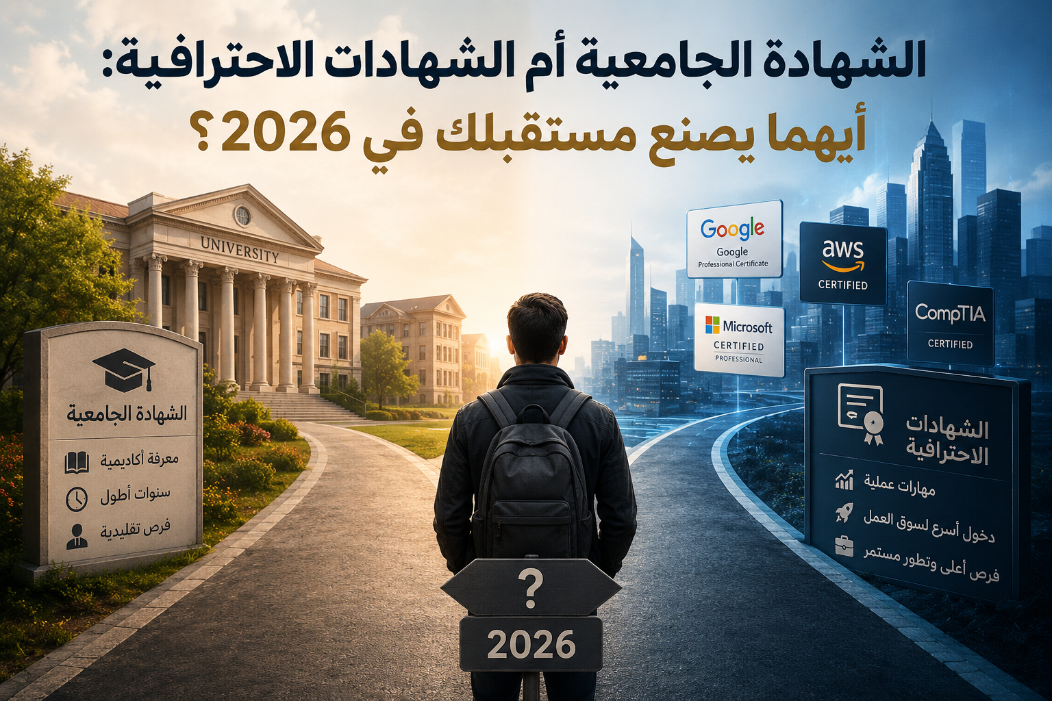 الشهادة الجامعية أم الشهادات الاحترافية: أيهما يصنع مستقبلك في 2026؟