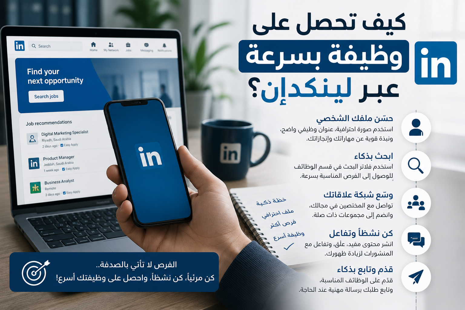 كيف تحصل على وظيفة بسرعة عبر لينكدإن؟